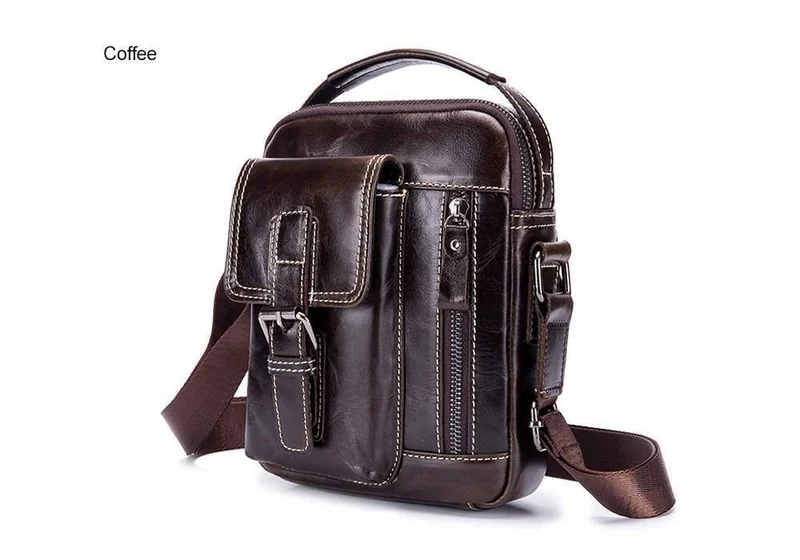 Marke Echtes Leder Umhängetasche Männer Messenger Bags Kleine Casual Flap Zipper Design Männliche CrossBody-Tasche