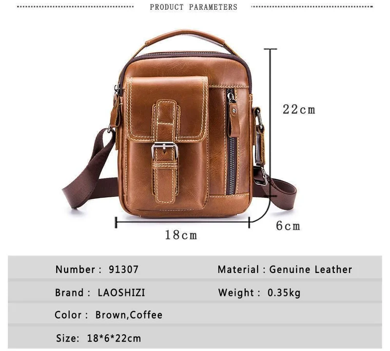 Marke Echtes Leder Umhängetasche Männer Messenger Bags Kleine Casual Flap Zipper Design Männliche CrossBody-Tasche