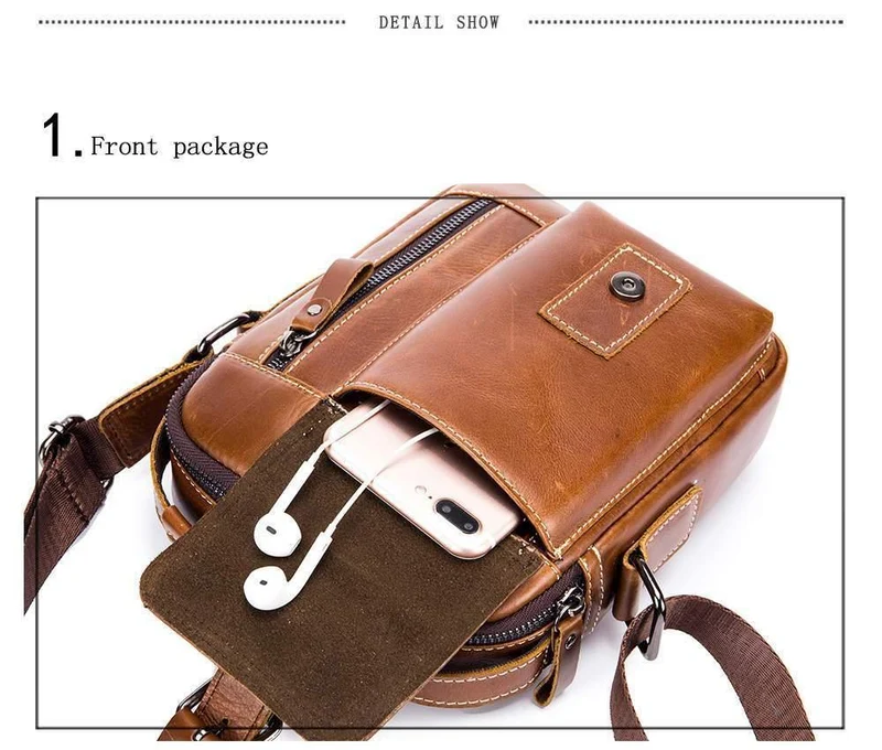 Marke Echtes Leder Umhängetasche Männer Messenger Bags Kleine Casual Flap Zipper Design Männliche CrossBody-Tasche