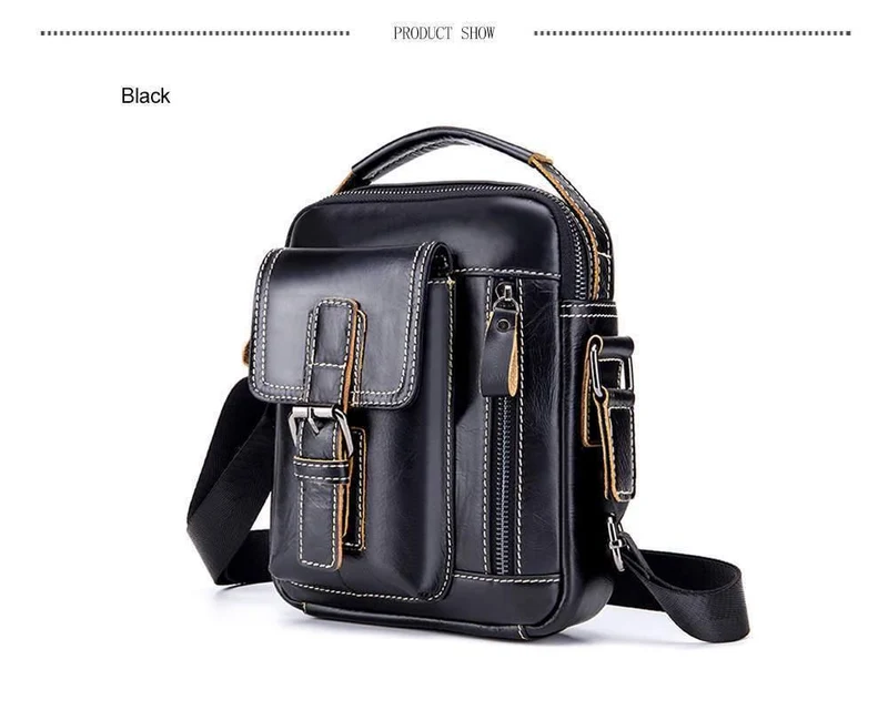 Marke Echtes Leder Umhängetasche Männer Messenger Bags Kleine Casual Flap Zipper Design Männliche CrossBody-Tasche