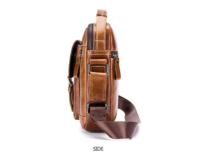 Marke Echtes Leder Umhängetasche Männer Messenger Bags Kleine Casual Flap Zipper Design Männliche CrossBody-Tasche