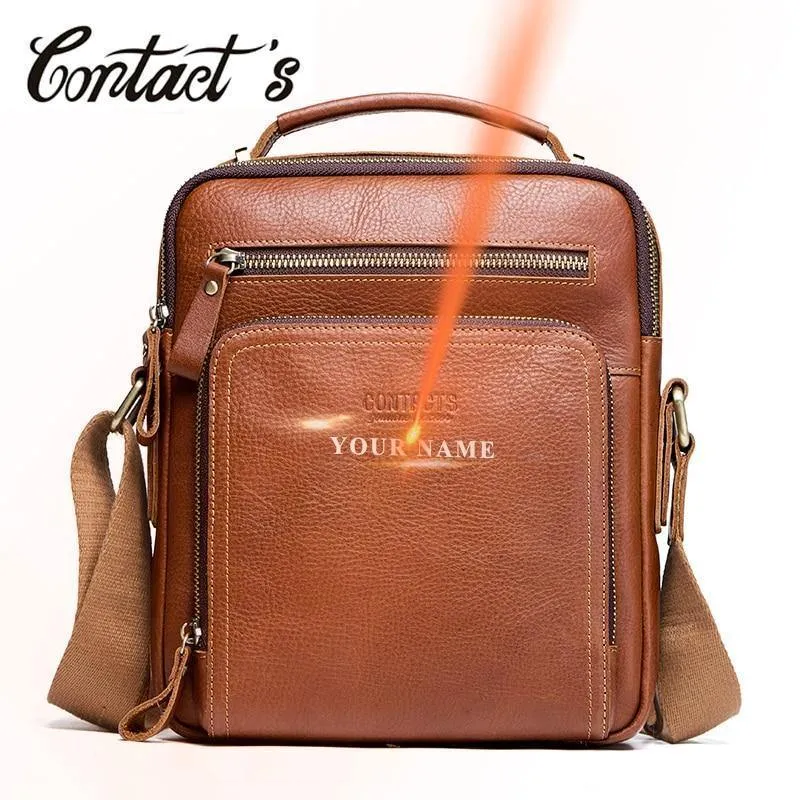 Männer Reisetasche Casual Männer Messenger Taschen Hohe Qualität Marke Echtes Leder Umhängetaschen Für Mini Laptop