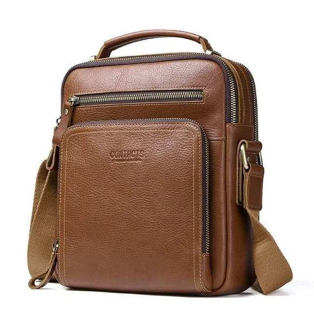 Männer Reisetasche Casual Männer Messenger Taschen Hohe Qualität Marke Echtes Leder Umhängetaschen Für Mini Laptop