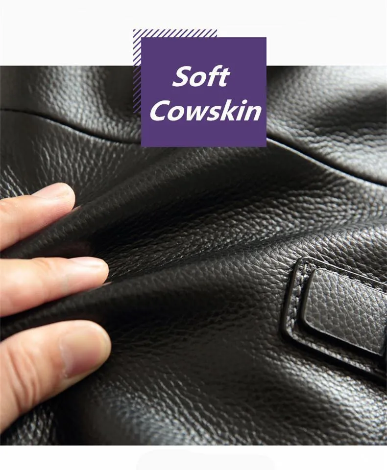 Natürliches Rindsleder, 100 % echtes Leder, Herren-Aktentasche, modische Business-Tasche mit großer Kapazität, schwarze Laptop-Schultertasche für Männer