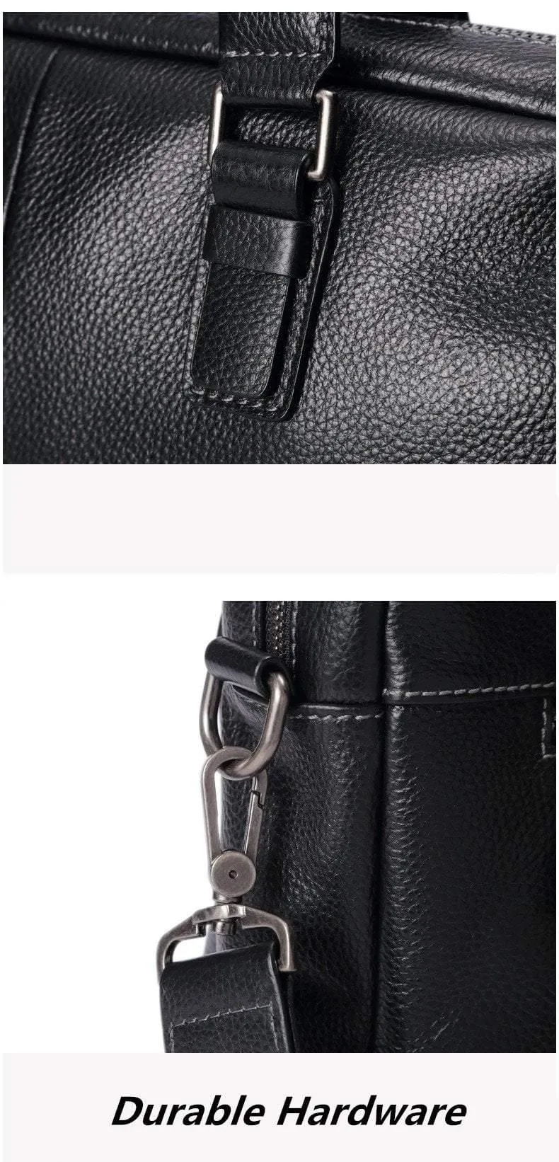 Natürliches Rindsleder, 100 % echtes Leder, Herren-Aktentasche, modische Business-Tasche mit großer Kapazität, schwarze Laptop-Schultertasche für Männer