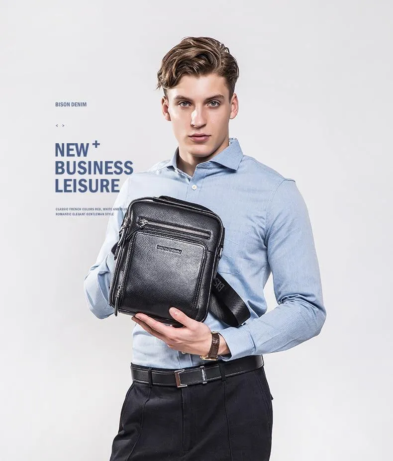 Echtes Leder Herren Tasche Business Schulter Umhängetasche Weihnachtsgeschenk Designer Handtaschen hohe Qualität N2333-1 & 2