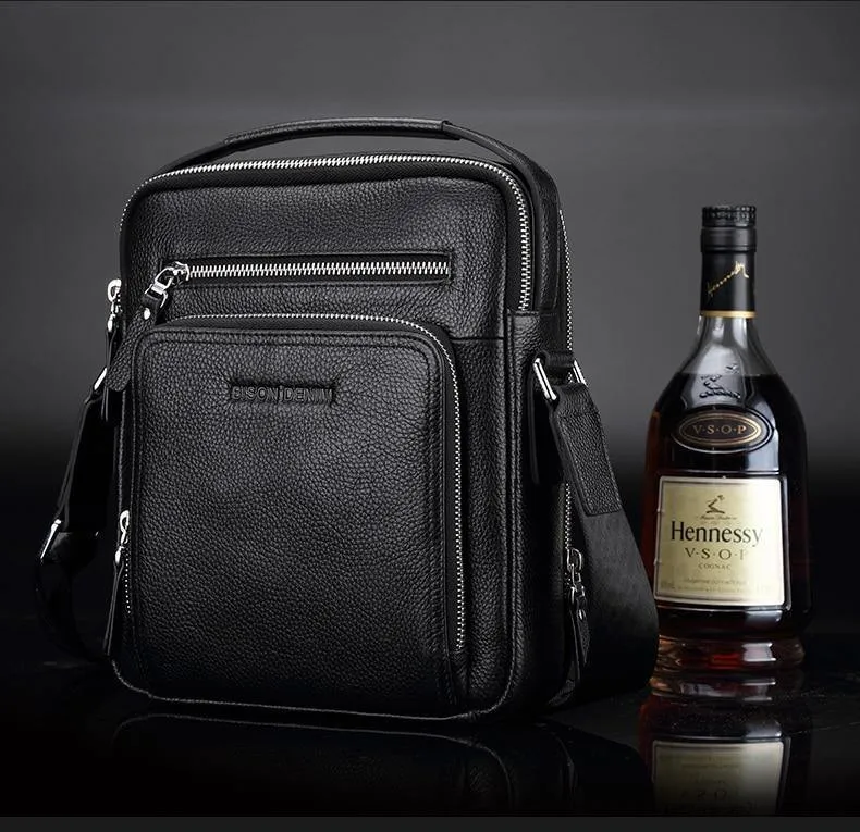 Echtes Leder Herren Tasche Business Schulter Umhängetasche Weihnachtsgeschenk Designer Handtaschen hohe Qualität N2333-1 & 2