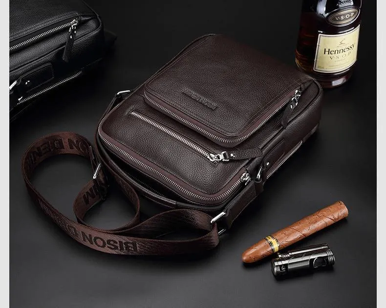 Echtes Leder Herren Tasche Business Schulter Umhängetasche Weihnachtsgeschenk Designer Handtaschen hohe Qualität N2333-1 & 2