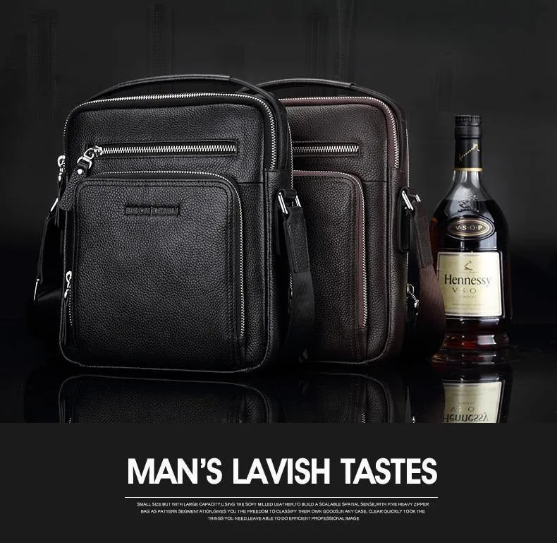 Echtes Leder Herren Tasche Business Schulter Umhängetasche Weihnachtsgeschenk Designer Handtaschen hohe Qualität N2333-1 & 2