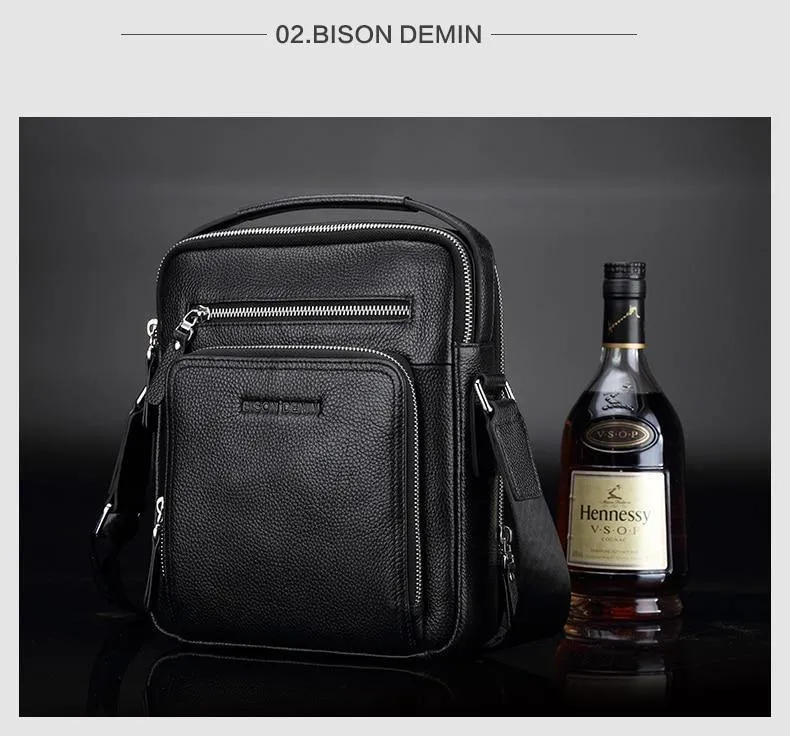 Echtes Leder Herren Tasche Business Schulter Umhängetasche Weihnachtsgeschenk Designer Handtaschen hohe Qualität N2333-1 & 2