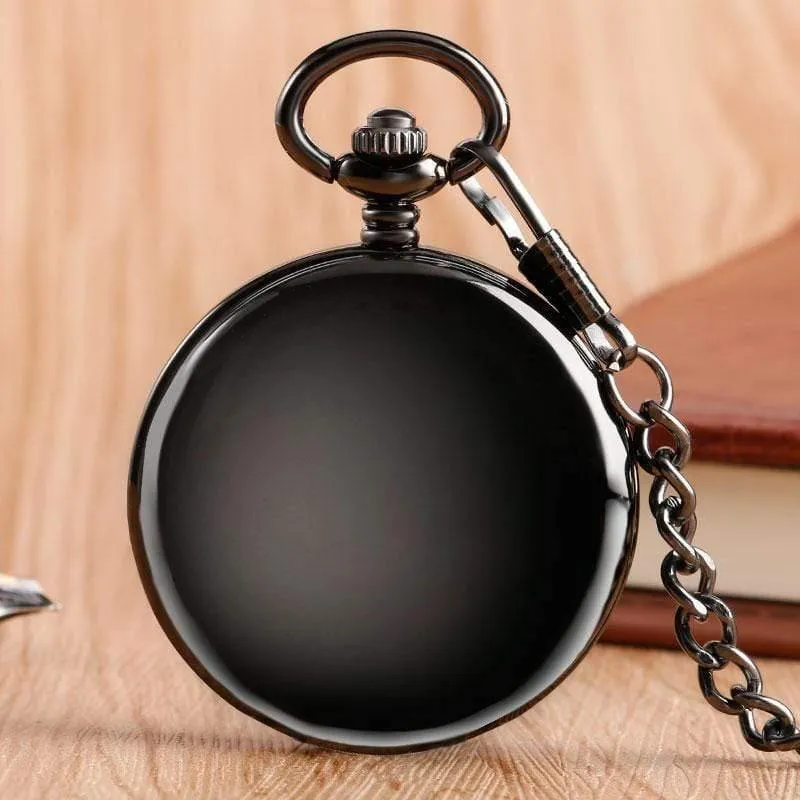 Skelett glatt zurück mechanische Taschenuhr Anhänger Männer Frauen mit Kette Fob Uhren Weihnachtsgeschenk