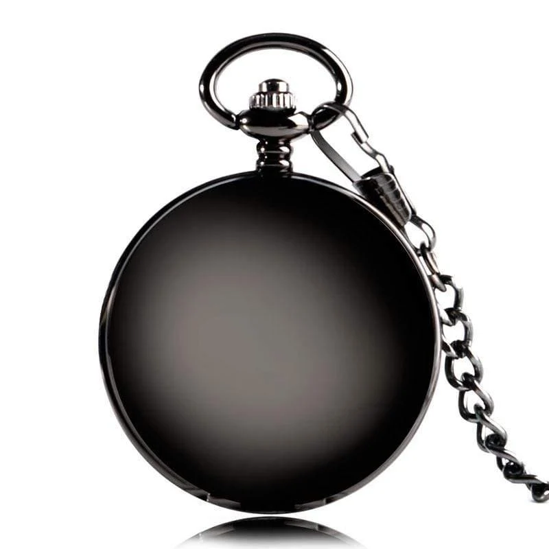Skelett glatt zurück mechanische Taschenuhr Anhänger Männer Frauen mit Kette Fob Uhren Weihnachtsgeschenk