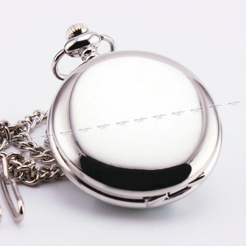 Mechanische Taschenuhr, strukturierter Deckel, silbernes Edelstahlgehäuse, stilvolles skelettiertes Zifferblatt mit römischen Ziffern