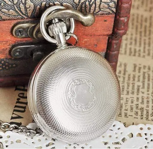 Antik Silber Doppel zu öffnende Gehäuse mechanische Männer Taschenuhr