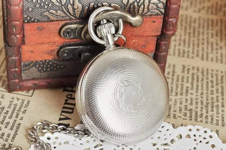 Antik Silber Doppel zu öffnende Gehäuse mechanische Männer Taschenuhr