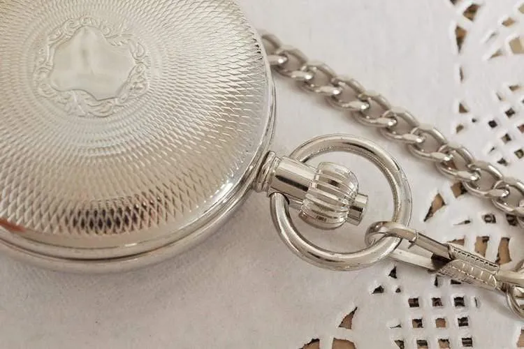 Antik Silber Doppel zu öffnende Gehäuse mechanische Männer Taschenuhr
