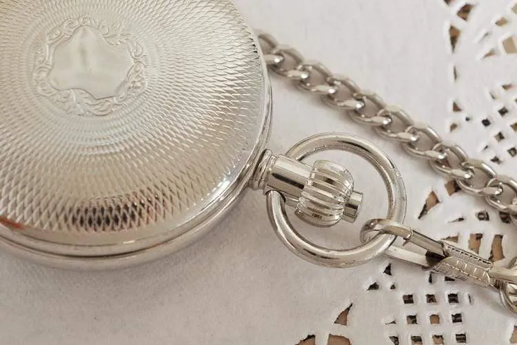 Antik Silber Doppel zu öffnende Gehäuse mechanische Männer Taschenuhr