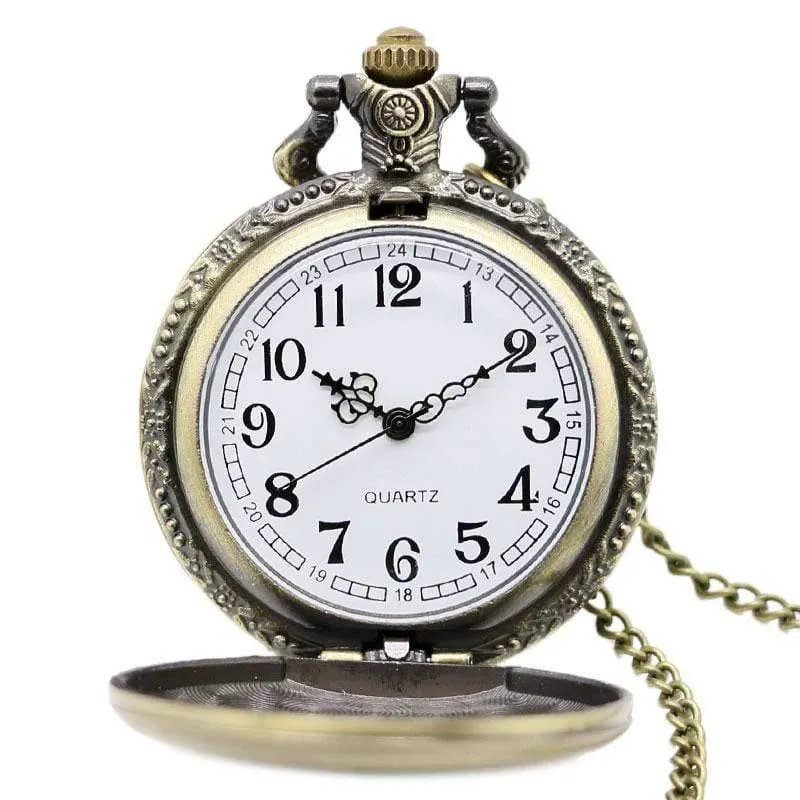 Herren Cool Superman Bronze Quarz Taschenuhr Halskette Anhänger Fob Kette Junge Uhren Geschenkbox Uhren von Bolsillo