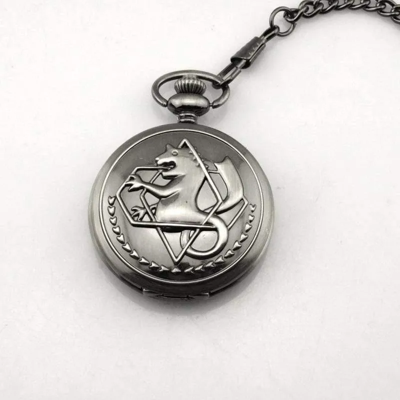 Taschenuhr Herren Quarzuhr Cosplay Edward Elric mit Kette Anime Boy Geschenk Relogio Masculino