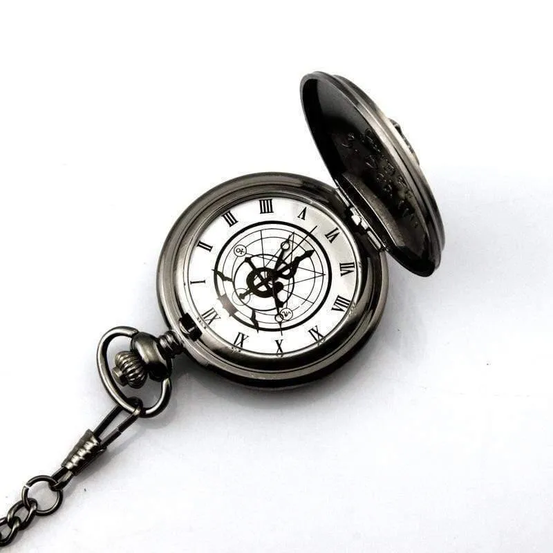 Taschenuhr Herren Quarzuhr Cosplay Edward Elric mit Kette Anime Boy Geschenk Relogio Masculino