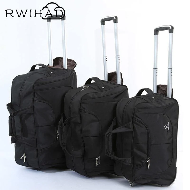 Koffer Reisegepäcktasche Canvas-Koffer auf Rädern für Frauen Männer Reisetaschen Kurzreise Trolley Große Taschen 2019
