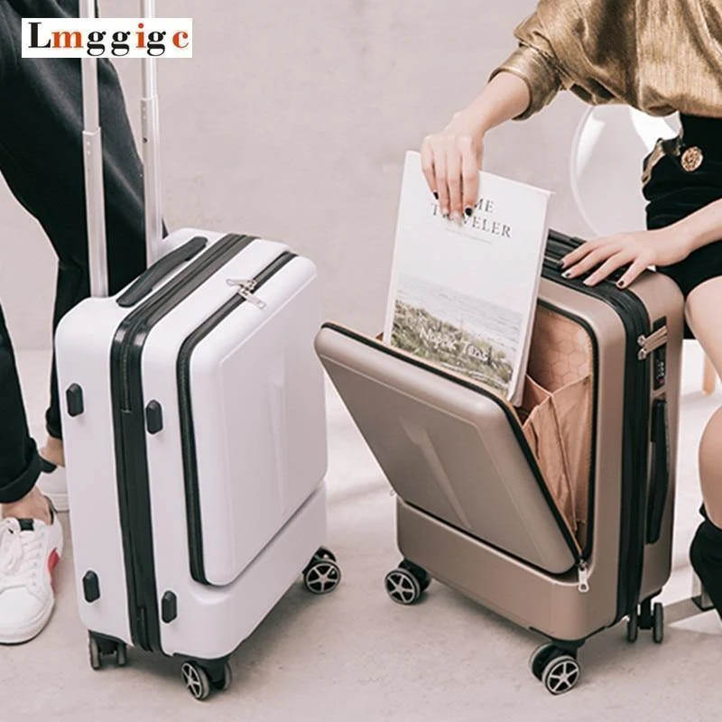20 "24" Zoll Frauen, die Gepäck-Reise-Koffer-Kasten mit Laptop-Tasche, Mann-Universalrad Laufkatze PC-Kasten rollen