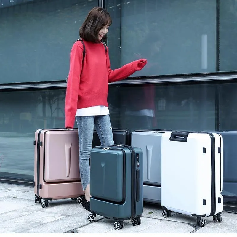 20 "24" Zoll Frauen, die Gepäck-Reise-Koffer-Kasten mit Laptop-Tasche, Mann-Universalrad Laufkatze PC-Kasten rollen