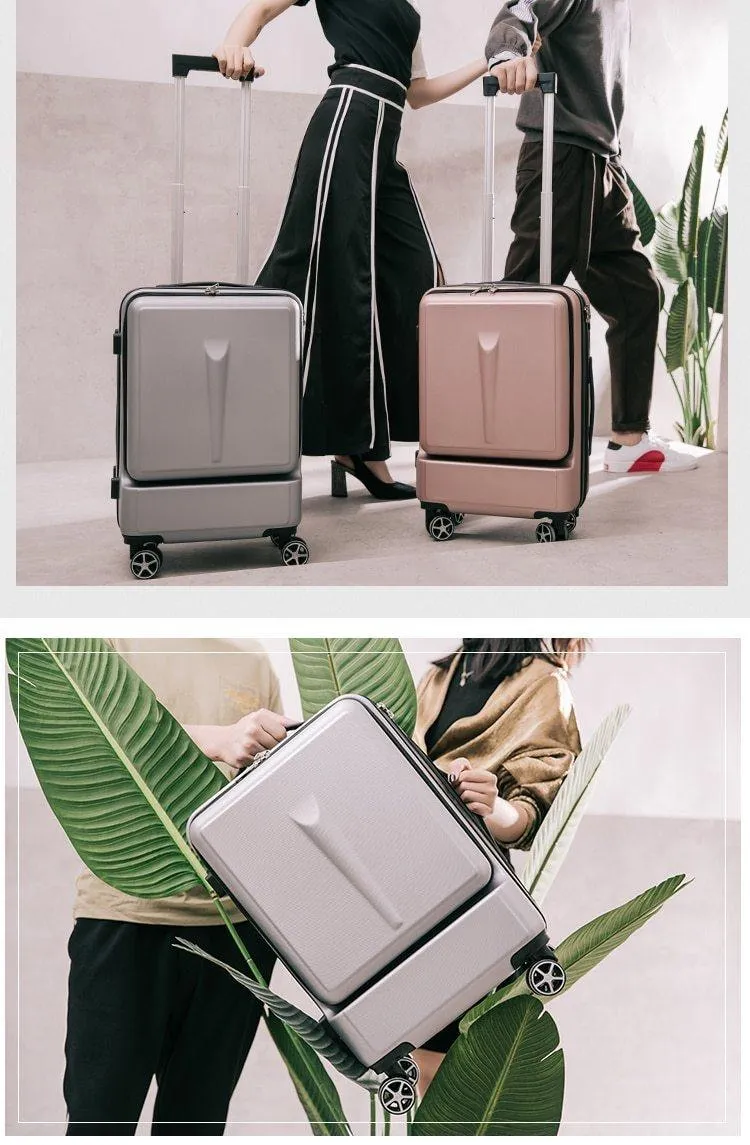 20 "24" Zoll Frauen, die Gepäck-Reise-Koffer-Kasten mit Laptop-Tasche, Mann-Universalrad Laufkatze PC-Kasten rollen