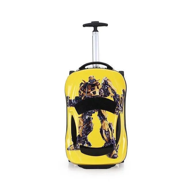 Kinderkoffer Kindertrolley Gepäcktasche Kinder Schulranzen Reisekoffer Räder 3D Supercar Reisekoffer Spielzeug für Kinder