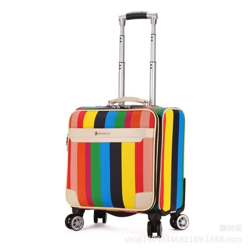 Hochwertiger 16-Zoll-Reisekoffer für Damen, Trolley, Reisetaschen, Spinner-Räder, für Studenten, Rollgepäck, Internat, Reisegepäck