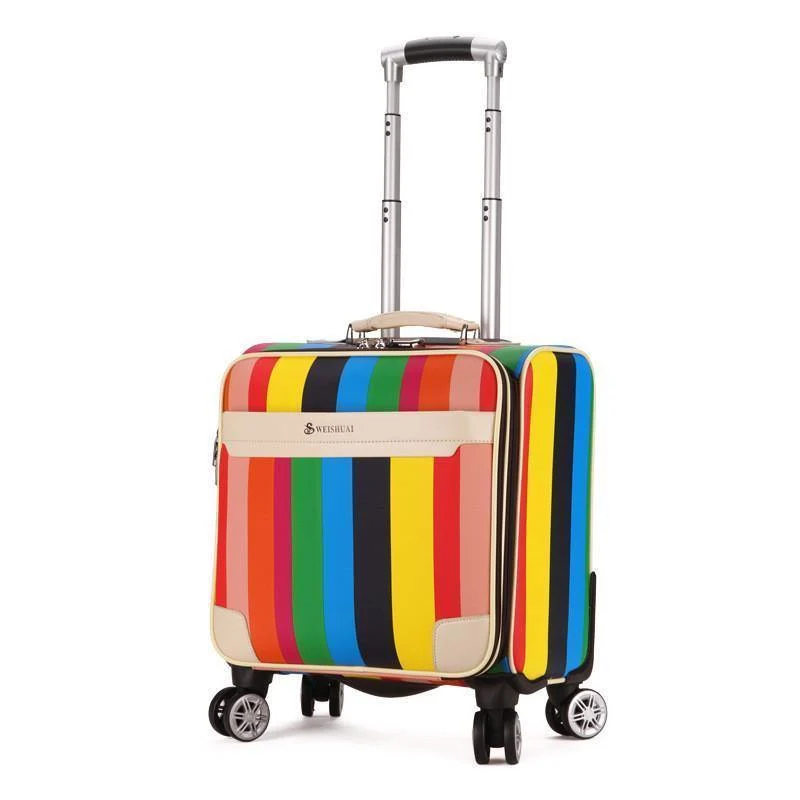 Hochwertiger 16-Zoll-Reisekoffer für Damen, Trolley, Reisetaschen, Spinner-Räder, für Studenten, Rollgepäck, Internat, Reisegepäck