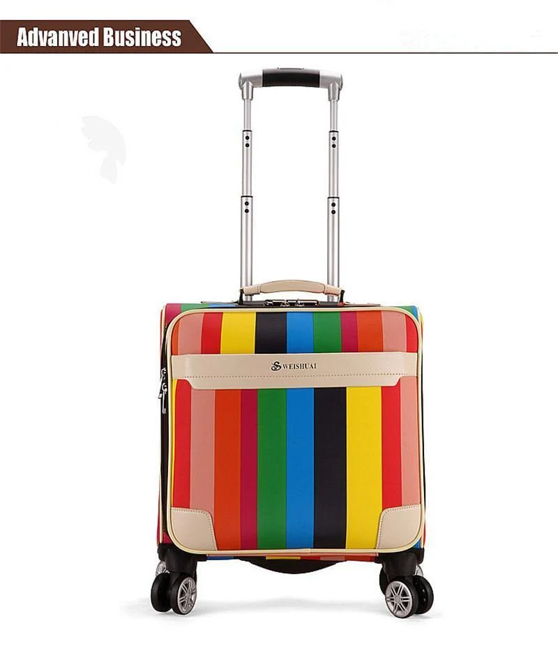 Hochwertiger 16-Zoll-Reisekoffer für Damen, Trolley, Reisetaschen, Spinner-Räder, für Studenten, Rollgepäck, Internat, Reisegepäck