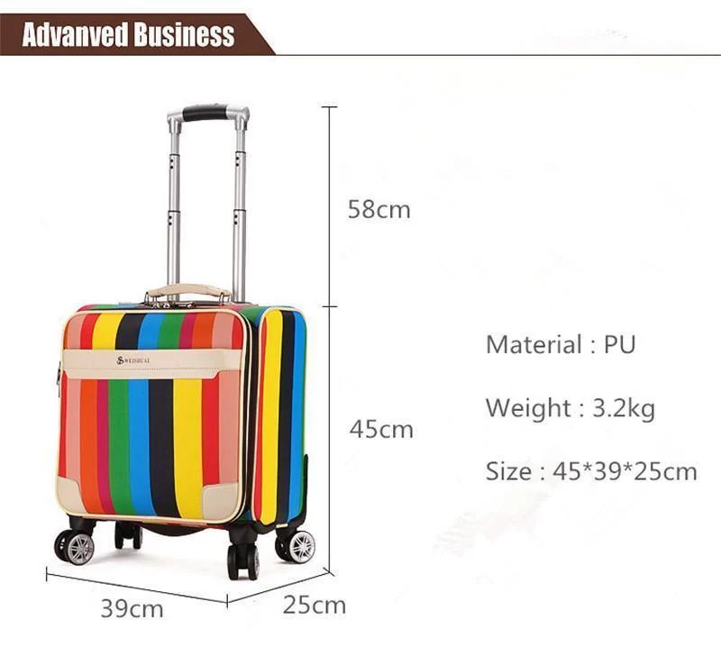 Hochwertiger 16-Zoll-Reisekoffer für Damen, Trolley, Reisetaschen, Spinner-Räder, für Studenten, Rollgepäck, Internat, Reisegepäck