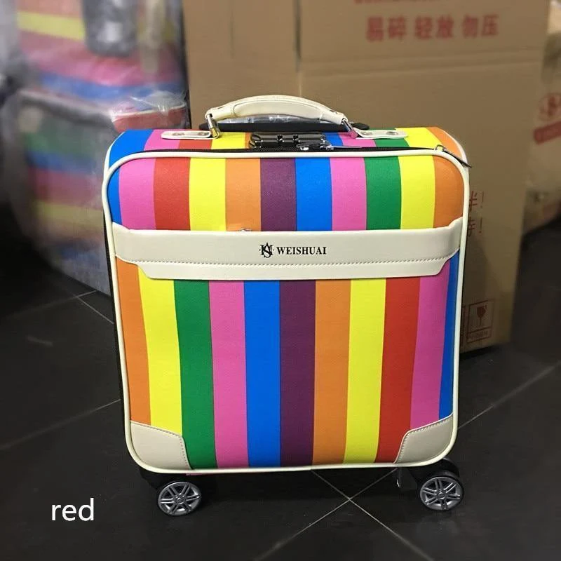Hochwertiger 16-Zoll-Reisekoffer für Damen, Trolley, Reisetaschen, Spinner-Räder, für Studenten, Rollgepäck, Internat, Reisegepäck