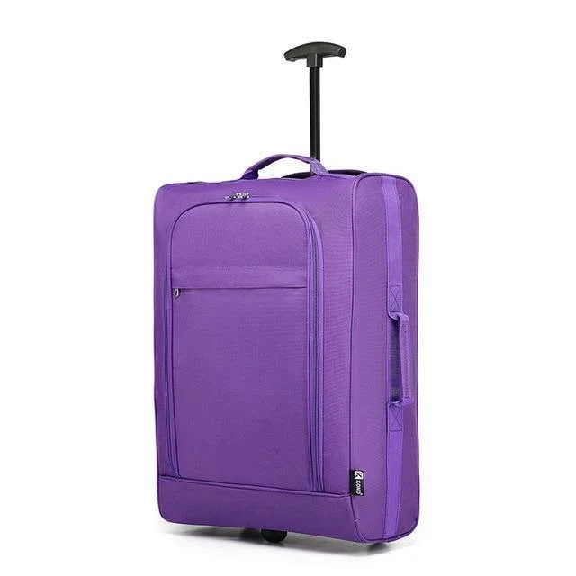 Koffer Handgepäck Trolley Reisetaschen Hochwertige Oxford Soft Shell 2 Räder Leichtgewicht 20 Zoll Lila K1873
