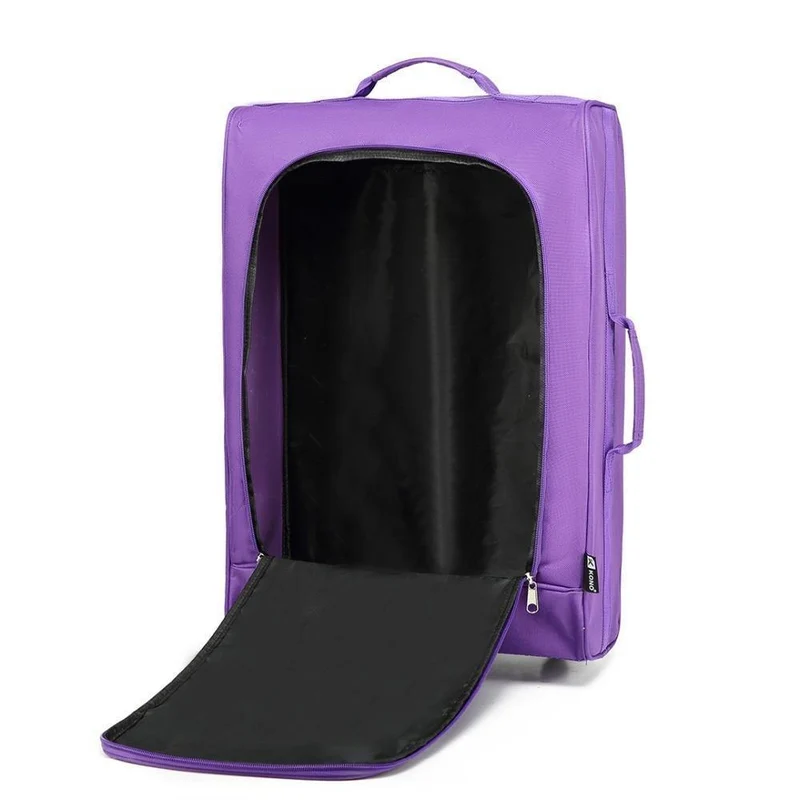 Koffer Handgepäck Trolley Reisetaschen Hochwertige Oxford Soft Shell 2 Räder Leichtgewicht 20 Zoll Lila K1873