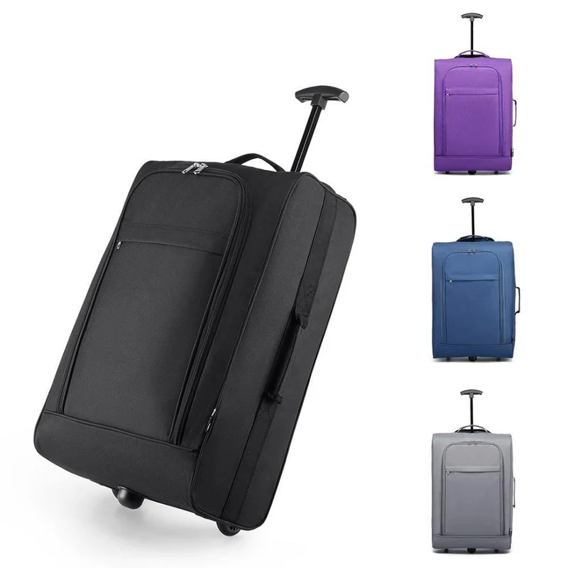 Koffer Handgepäck Trolley Reisetaschen Hochwertige Oxford Soft Shell 2 Räder Leichtgewicht 20 Zoll Lila K1873