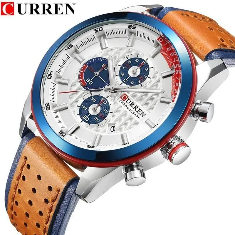 Armbanduhren Mode Neue Ankunft Kalender Casual Männer Uhren Hohe Qualität Lederband Chronograph Quarzuhr