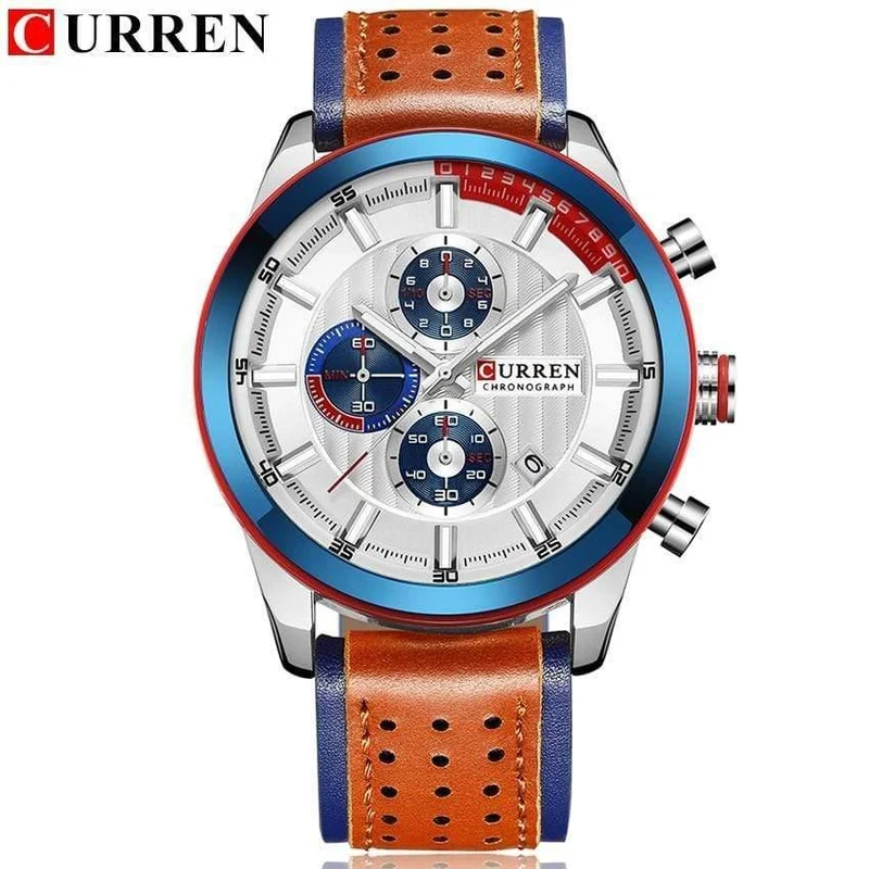 Armbanduhren Mode Neue Ankunft Kalender Casual Männer Uhren Hohe Qualität Lederband Chronograph Quarzuhr