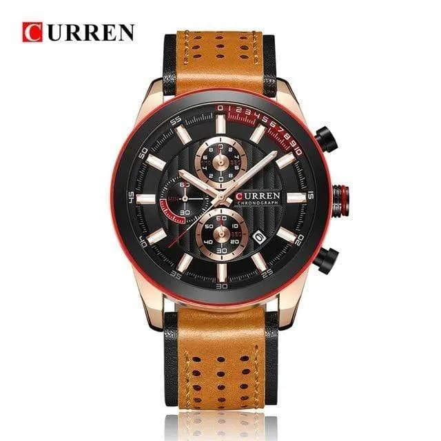 Armbanduhren Mode Neue Ankunft Kalender Casual Männer Uhren Hohe Qualität Lederband Chronograph Quarzuhr