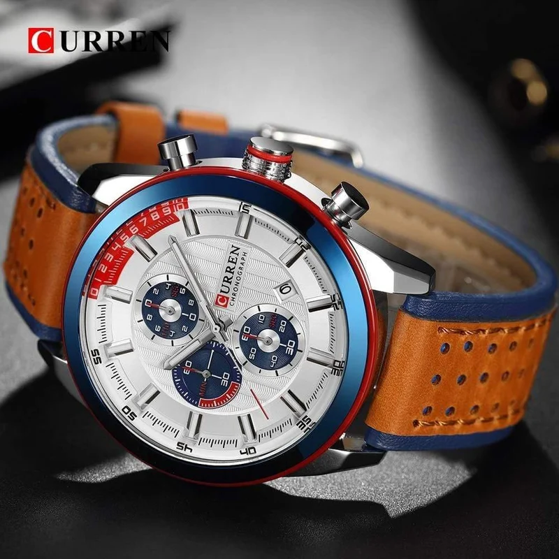 Armbanduhren Mode Neue Ankunft Kalender Casual Männer Uhren Hohe Qualität Lederband Chronograph Quarzuhr