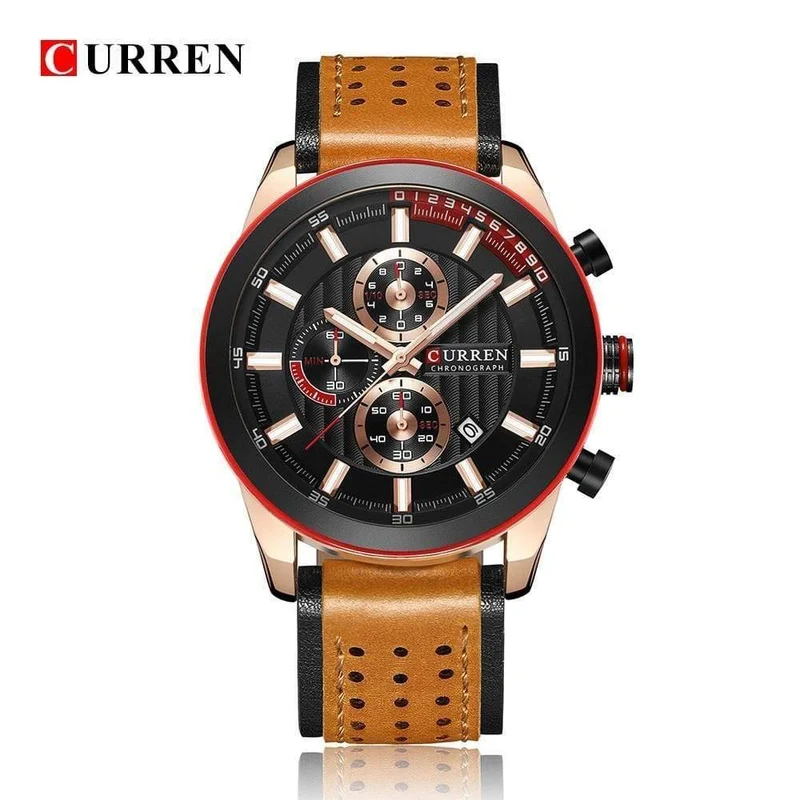 Armbanduhren Mode Neue Ankunft Kalender Casual Männer Uhren Hohe Qualität Lederband Chronograph Quarzuhr