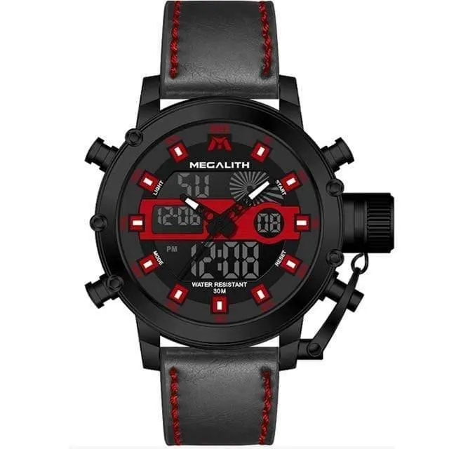 Herren LED Sport Quarzuhr Herren Multifunktions wasserdicht Datum leuchtende Armbanduhren Herren Uhr Horloges Mannen