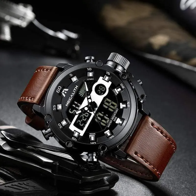 Herren LED Sport Quarzuhr Herren Multifunktions wasserdicht Datum leuchtende Armbanduhren Herren Uhr Horloges Mannen