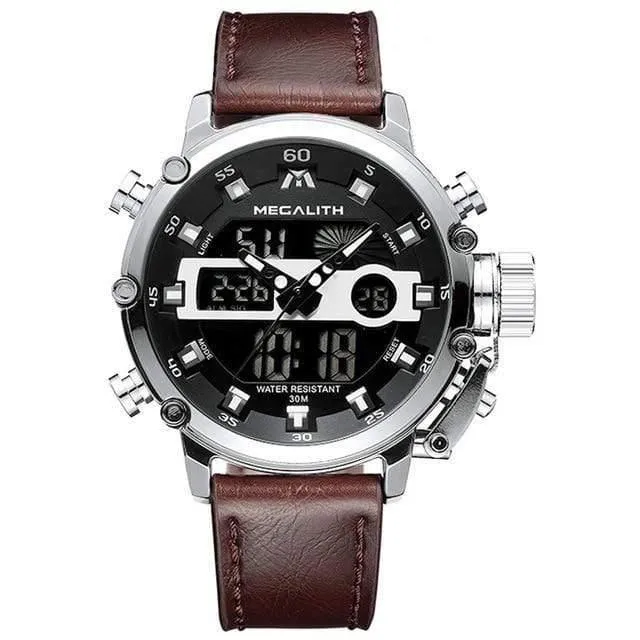 Herren LED Sport Quarzuhr Herren Multifunktions wasserdicht Datum leuchtende Armbanduhren Herren Uhr Horloges Mannen