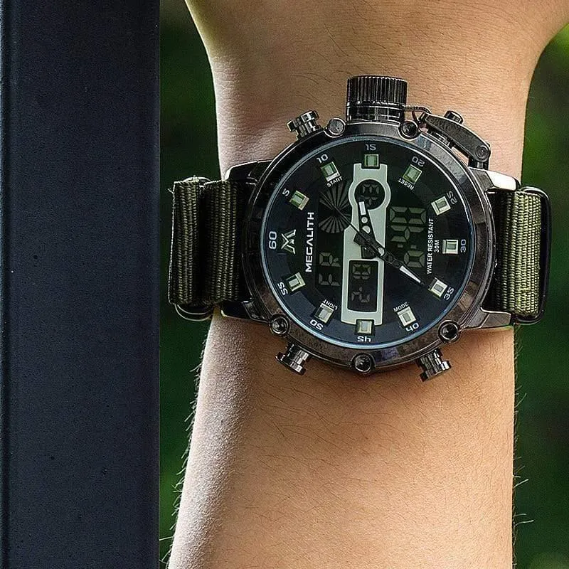 Herren LED Sport Quarzuhr Herren Multifunktions wasserdicht Datum leuchtende Armbanduhren Herren Uhr Horloges Mannen