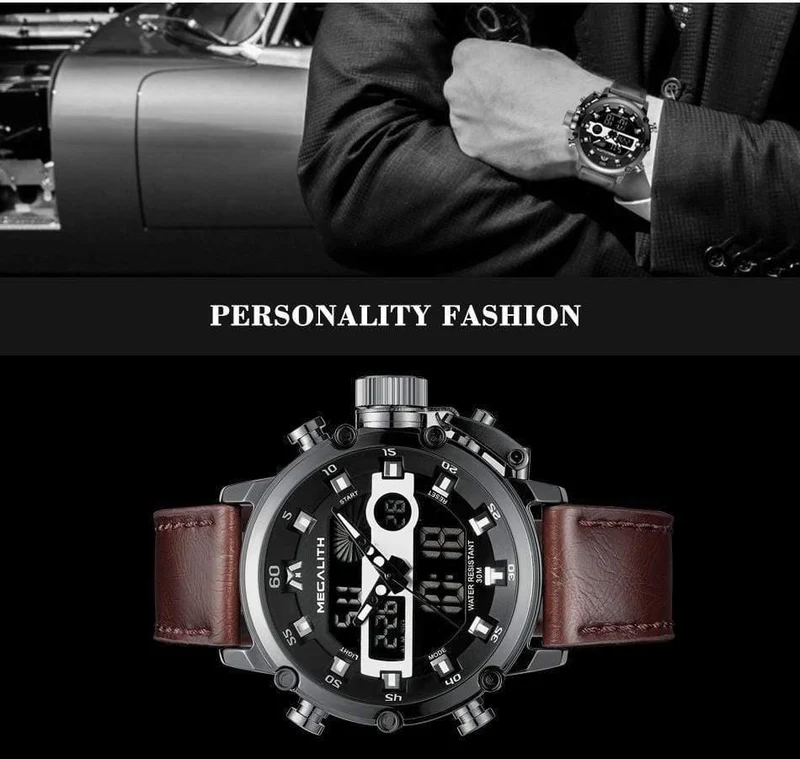 Herren LED Sport Quarzuhr Herren Multifunktions wasserdicht Datum leuchtende Armbanduhren Herren Uhr Horloges Mannen