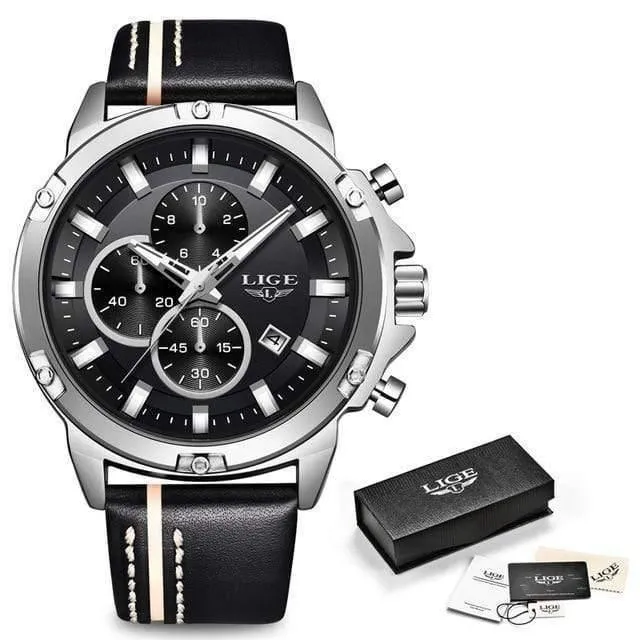 Männer Uhren Mode Chronograph Männlichen Top Marke Luxus Quarz Uhr Männer Leder Wasserdicht Sport Uhr Relogio Masculino