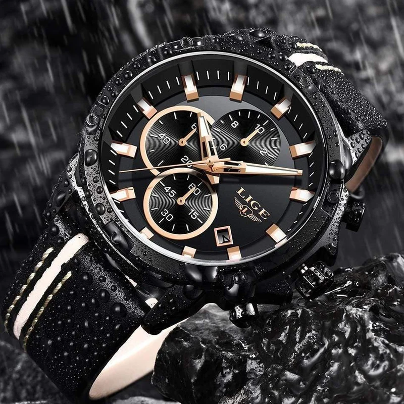 Männer Uhren Mode Chronograph Männlichen Top Marke Luxus Quarz Uhr Männer Leder Wasserdicht Sport Uhr Relogio Masculino