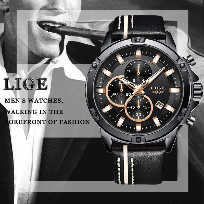 Männer Uhren Mode Chronograph Männlichen Top Marke Luxus Quarz Uhr Männer Leder Wasserdicht Sport Uhr Relogio Masculino